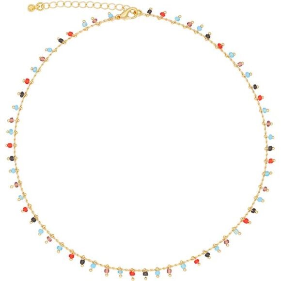 Jewelry - Gold Colored Round Beaded Beads Choker Necklace for Women